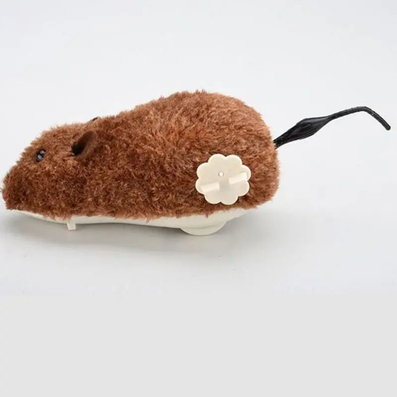 Lifelike Wind-Up Plush Mouse Cat Toy – Interactive Running Rat for Cats & Dogs