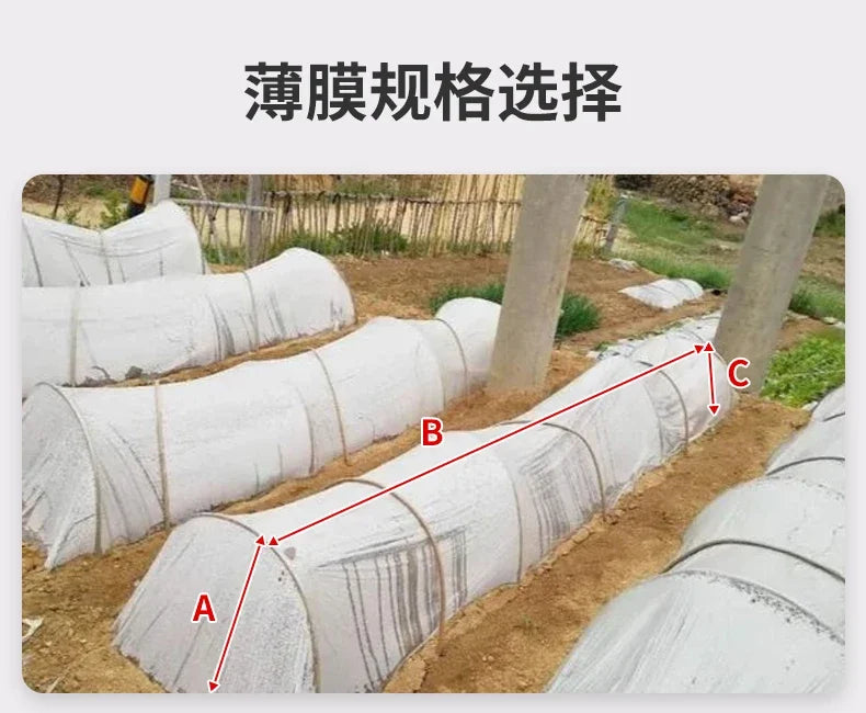Vegetable Insulation Plastic Cloth Agricultural White Plastic Transparent Film  Small Arch Shed Grow Seedlings Cold Proof Films