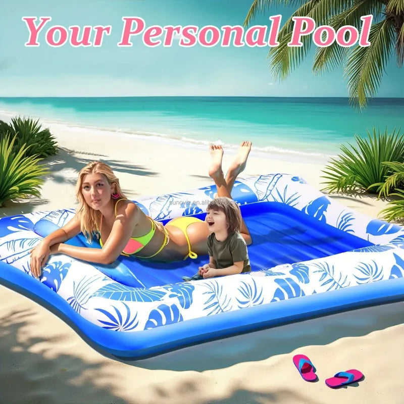 Portable PVC Inflatable Air Mattress Large Floating Pool Lounger Tanning Party Swim Ring For Adults Children Outdoor Summer