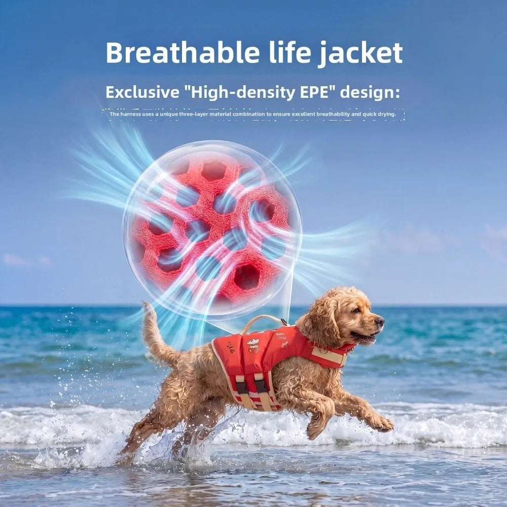 Waterproof Dog Life Jacket — Adjustable Safety Vest for Dogs