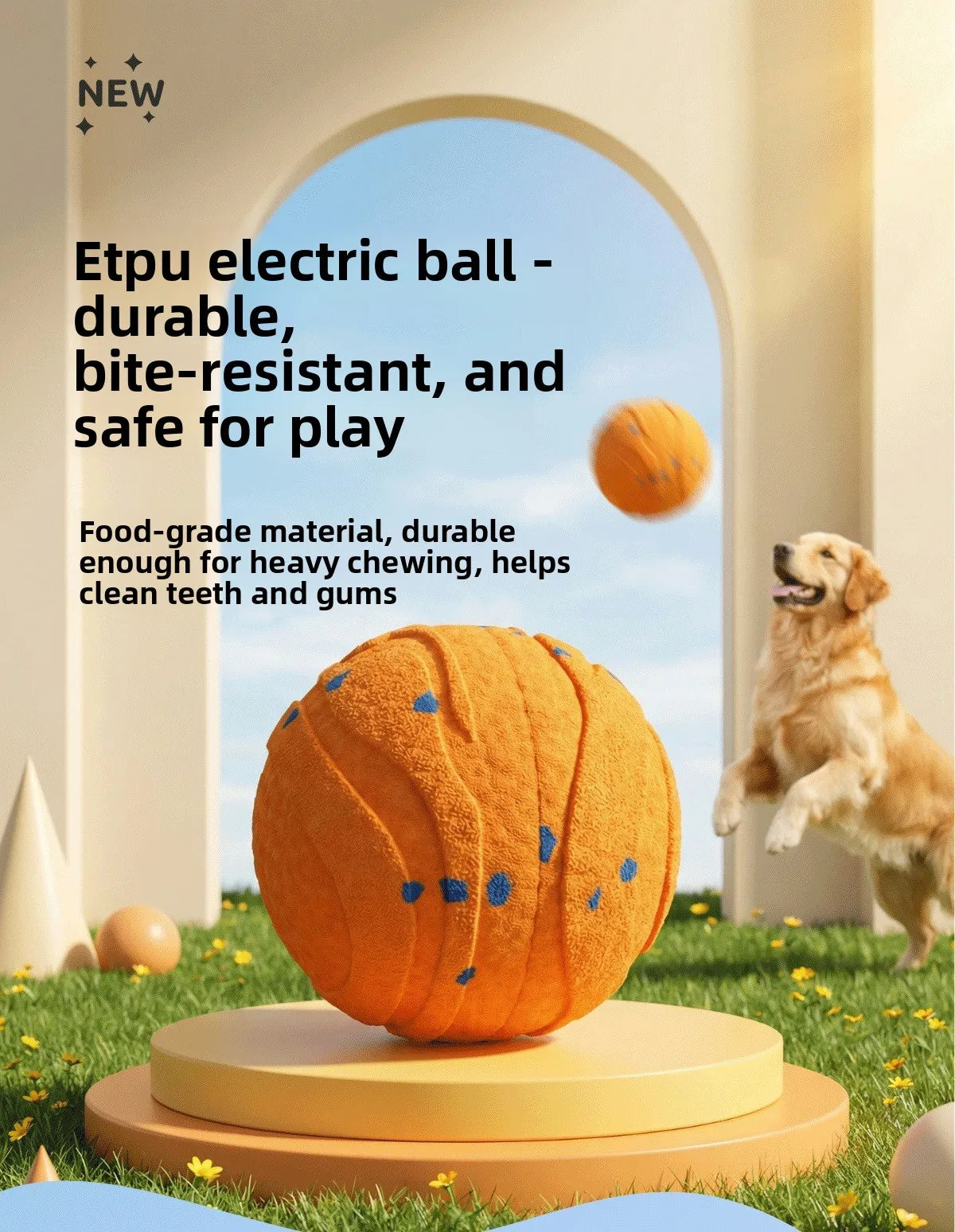 ETPU Electric Dog Toy Ball – Bite-Resistant, Self-Moving & Food-Grade