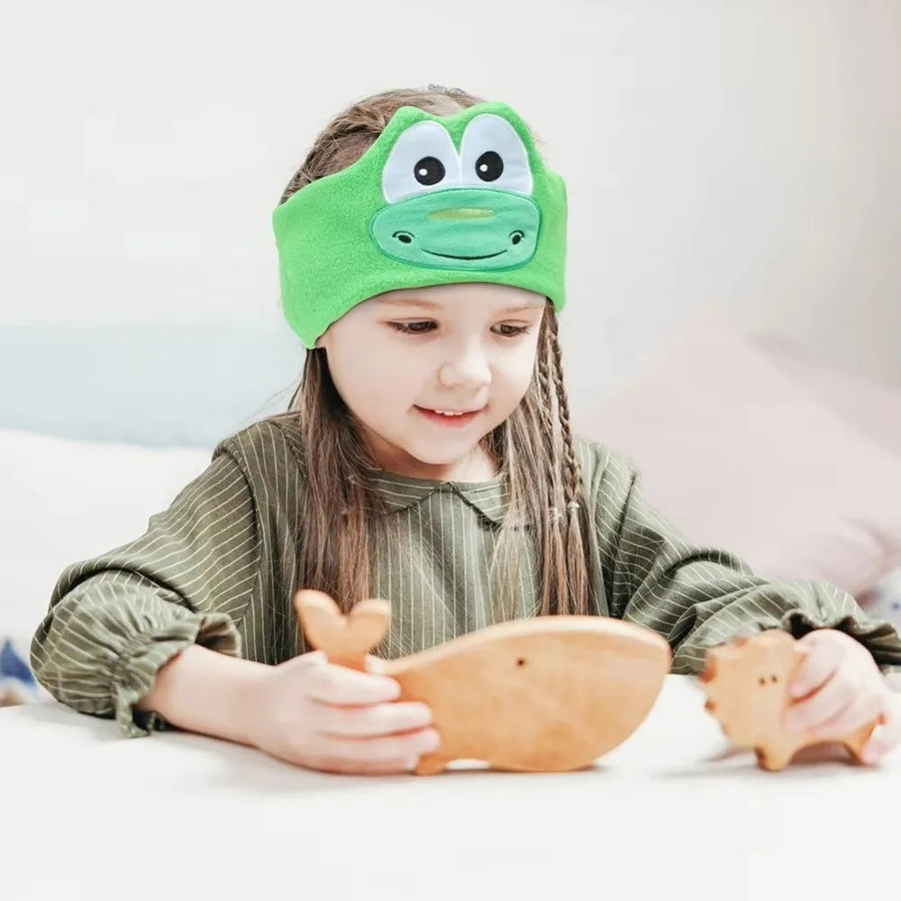 Soft Plush Bluetooth Headphones Eye Mask Elastic Eye Mask Thin Speakers Children's Sleep Earphones Volume Limited