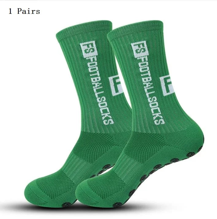 1 Pair Non Slip Soccer Socks Men Non Skid Grip Football Basketball Sport Cycling Socks 2025 New