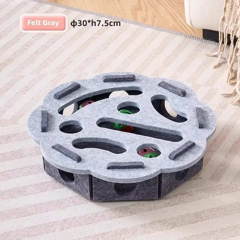 Cat Puzzle Toy – Felt Puzzle Box with Ball for Indoor Cats