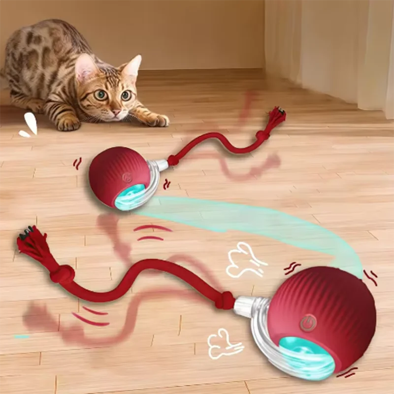 Interactive Smart Cat Toy Ball – USB Rechargeable, Auto Rolling with Sound & Flash