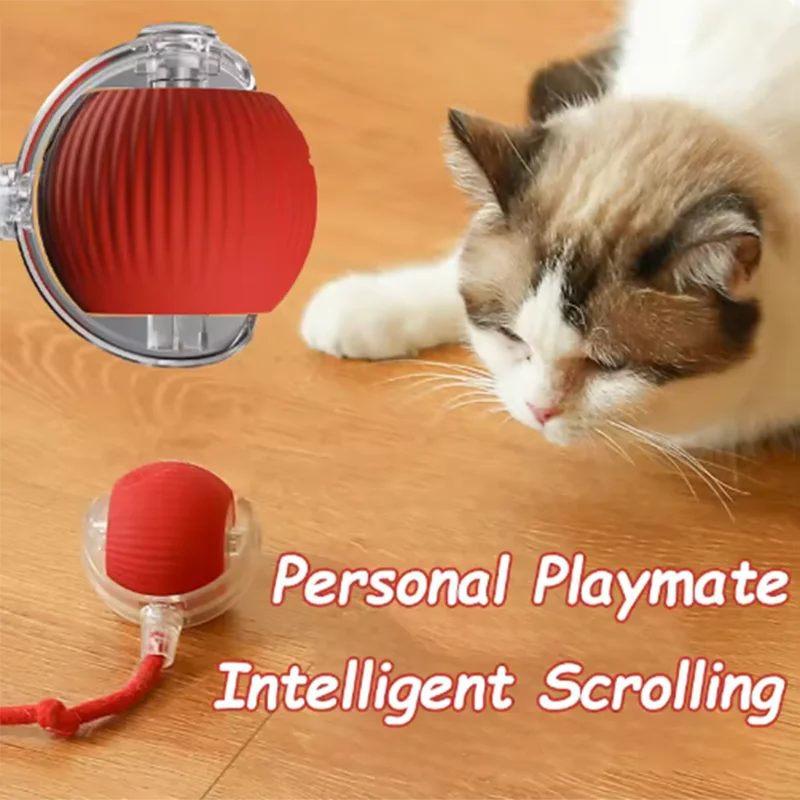 Interactive Smart Cat Toy Ball – USB Rechargeable, Auto Rolling with Sound & Flash