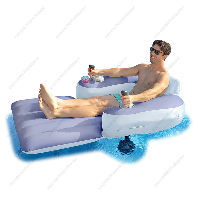 Electric Inflatable Water Seat, Floating Lounge Chair with Thruster for Adult Swimming & Water Sports