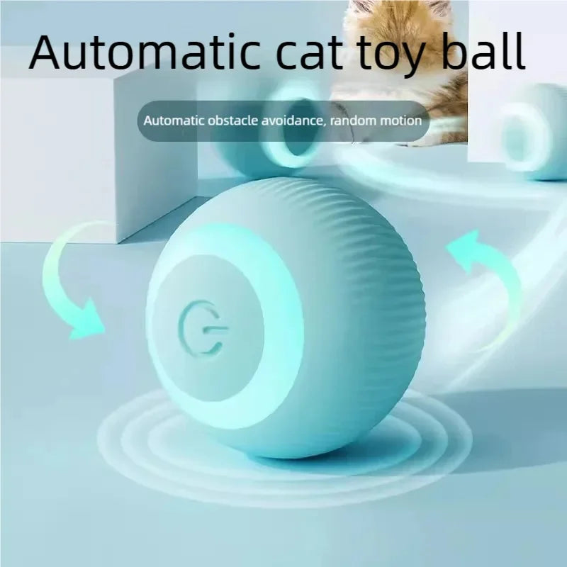 Electric Rolling Ball Cat Toy – Bite-Resistant Interactive Self-Amusement
