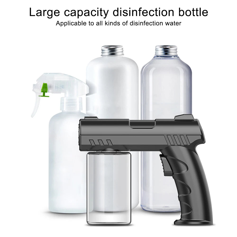 USB Rechargeable Nano Spray Atomizer 8 Blue Light Sterilization 280ml 1500mAh Portable Mist Sprayer Adjustable Flow Low Temp Fogger for Home Salon Garden Odor Removal