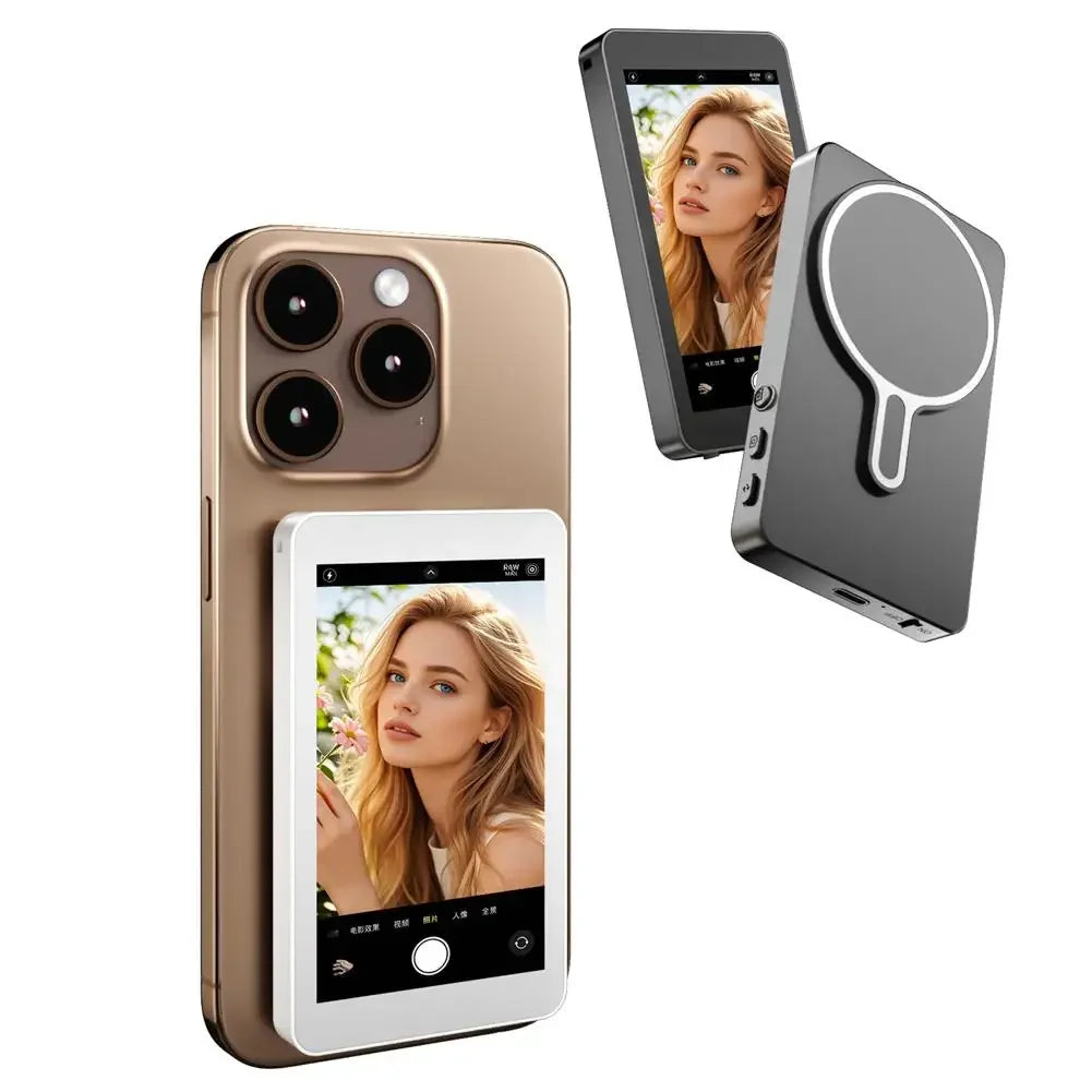 Selfie Monitor Screen Rear Portable Selfie Monitor Vlog Screen Magnetic Vlog Phone Rear Camera For Selfie Vlog Live Stream