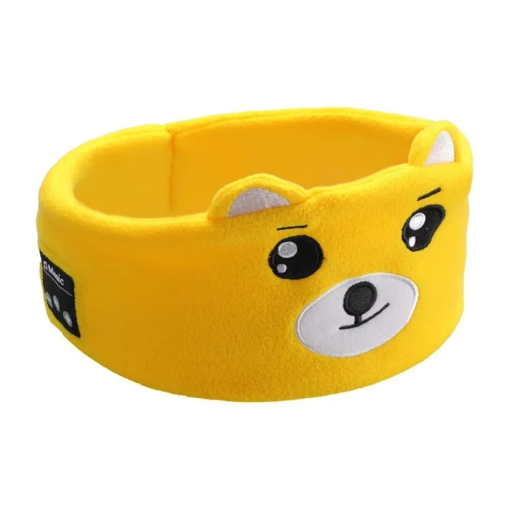 Soft Plush Bluetooth Headphones Eye Mask Elastic Eye Mask Thin Speakers Children's Sleep Earphones Volume Limited