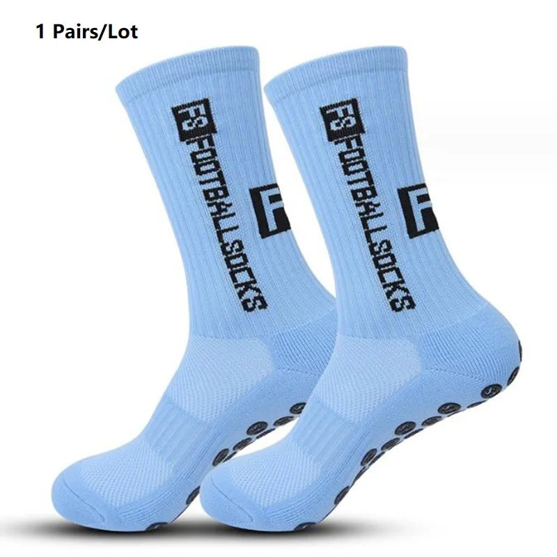 1 Pair Non Slip Soccer Socks Men Non Skid Grip Football Basketball Sport Cycling Socks 2025 New