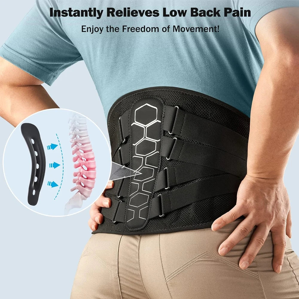 1PC Breathable 3D Knit Lumbar Support Belt Adult Waist Brace with Pulley System for Sciatica And Lower Back Pain Relief