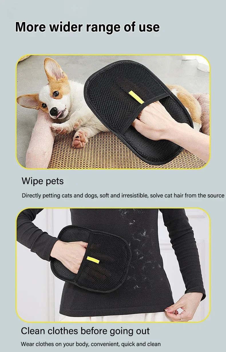 2-in-1 Pet Hair Removal Mitt — Effortlessly Remove Cat & Dog Hair from Sofas, Carpets & Clothes