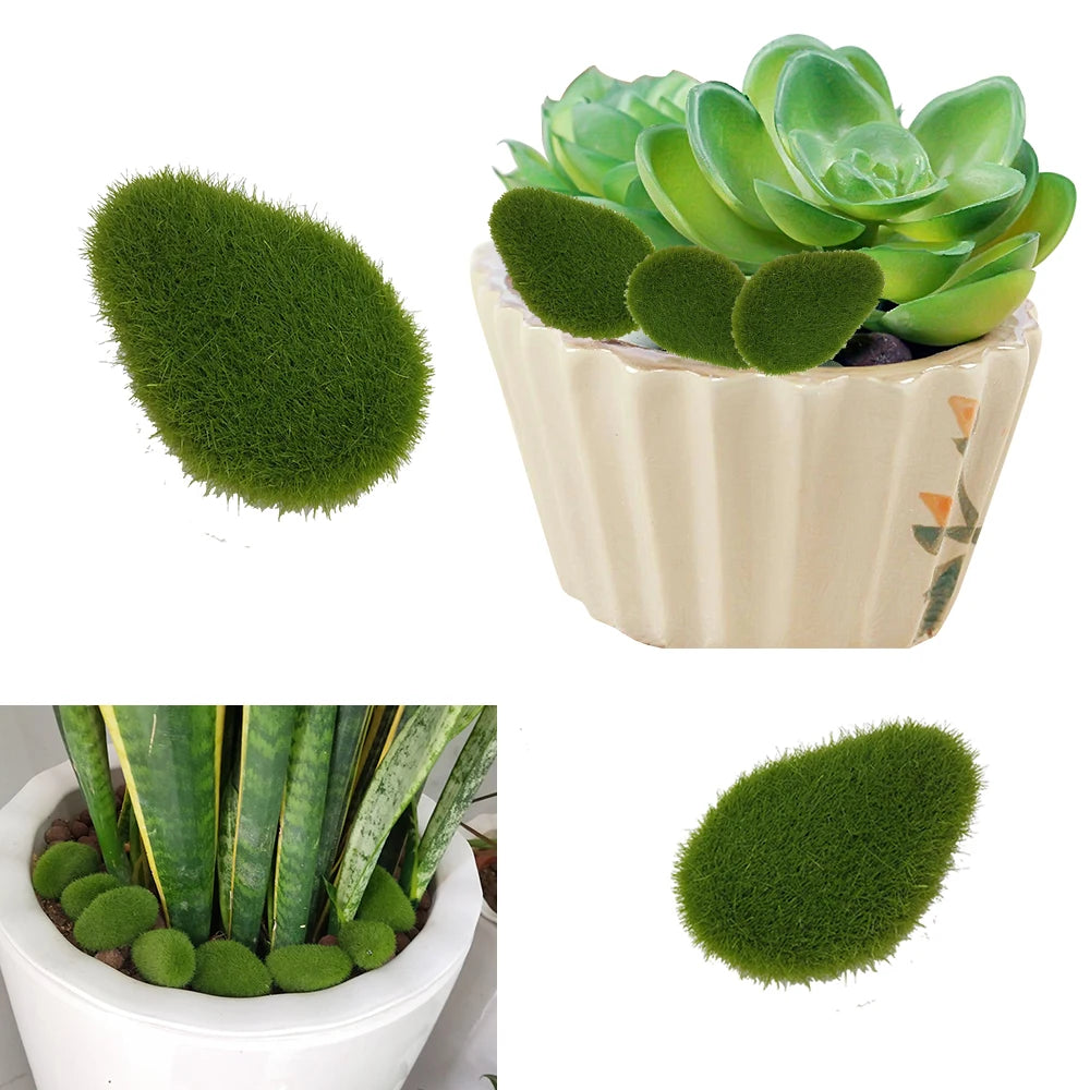 30pcs Green For Garden and Crafting Fake Stone Simulation Plant DIY Decoration Creative Crafts Artificial Moss Rocks 30pcs