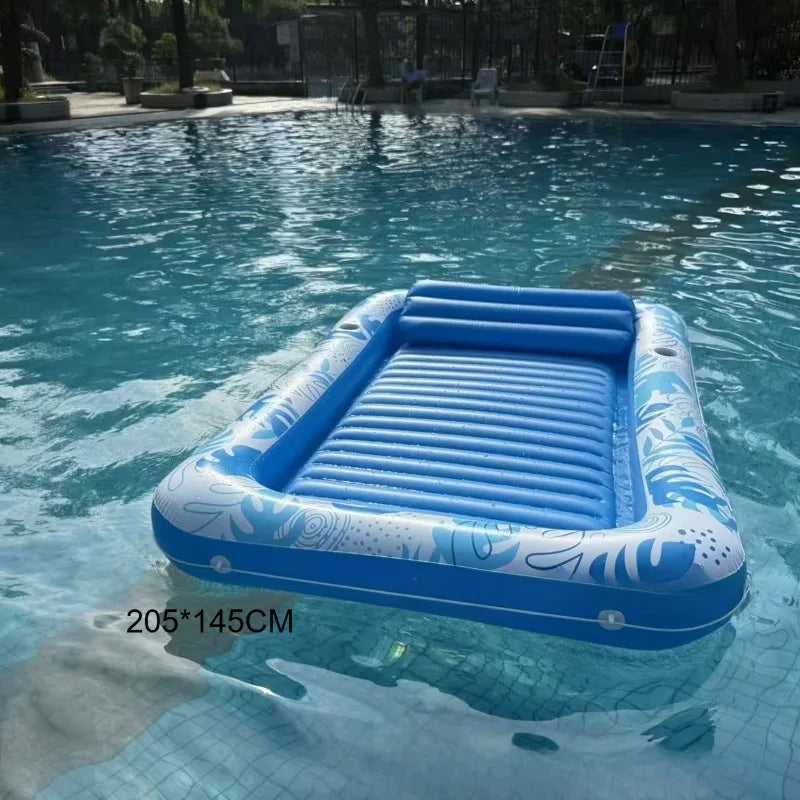 Portable PVC Inflatable Air Mattress Large Floating Pool Lounger Tanning Party Swim Ring For Adults Children Outdoor Summer