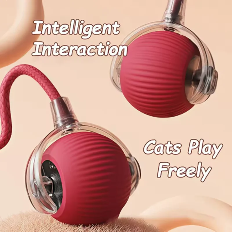 Interactive Smart Cat Toy Ball – USB Rechargeable, Auto Rolling with Sound & Flash