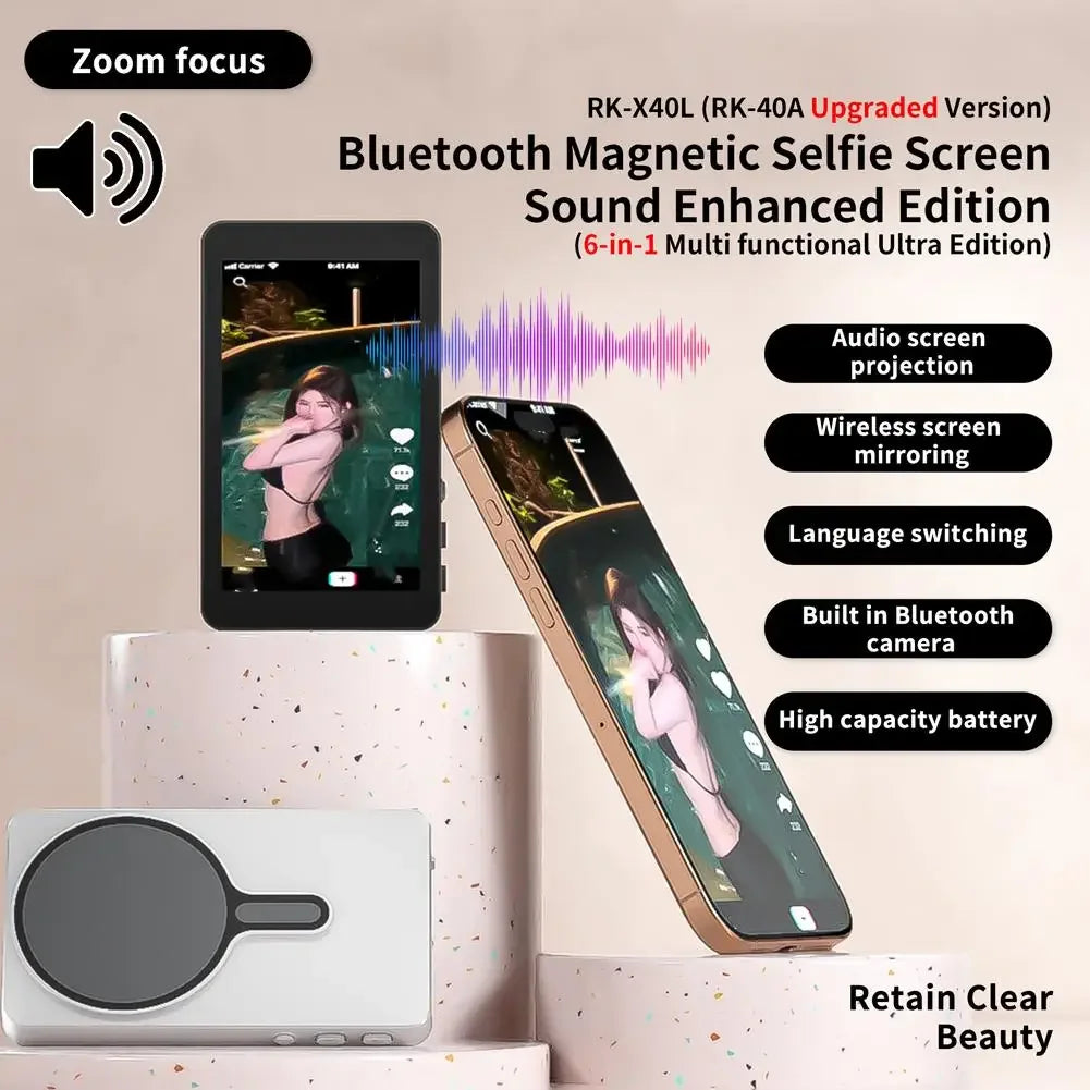 Selfie Monitor Screen Rear Portable Selfie Monitor Vlog Screen Magnetic Vlog Phone Rear Camera For Selfie Vlog Live Stream