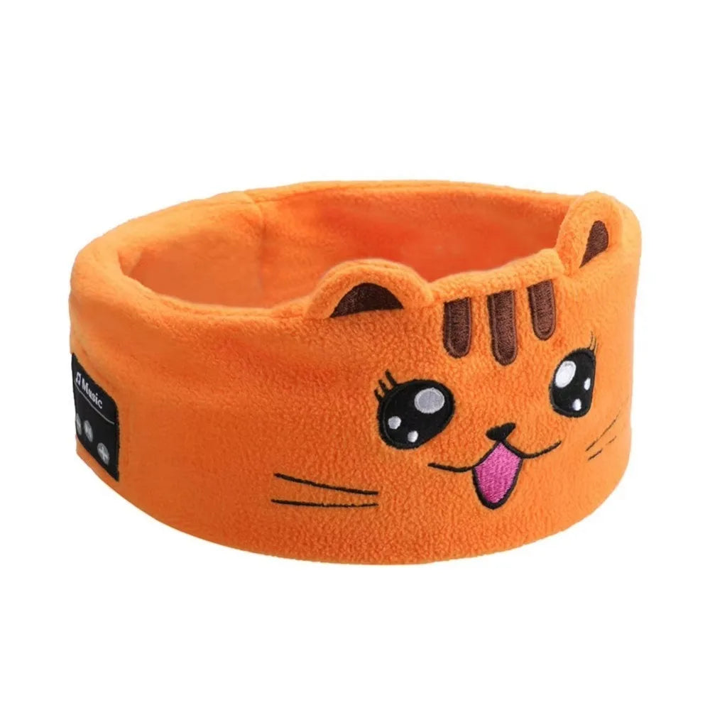 Soft Plush Bluetooth Headphones Eye Mask Elastic Eye Mask Thin Speakers Children's Sleep Earphones Volume Limited