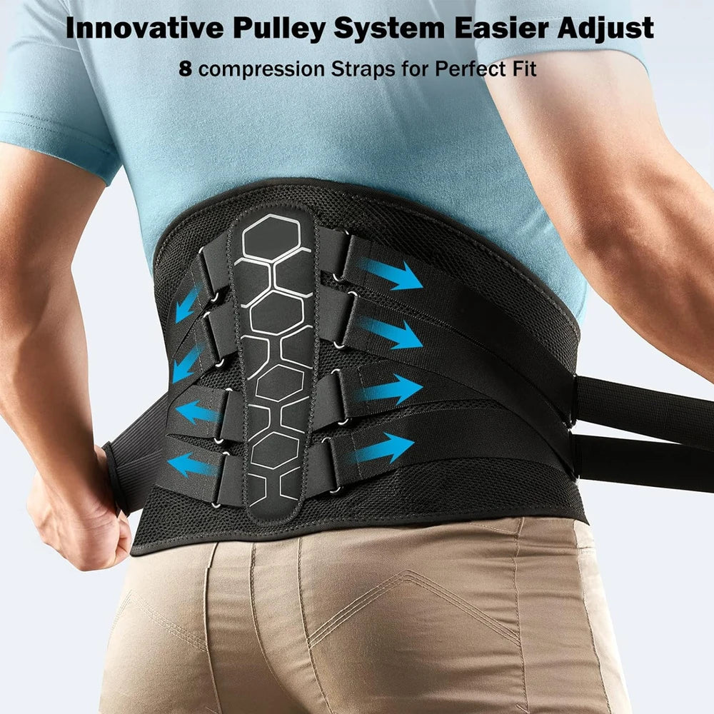 1PC Breathable 3D Knit Lumbar Support Belt Adult Waist Brace with Pulley System for Sciatica And Lower Back Pain Relief