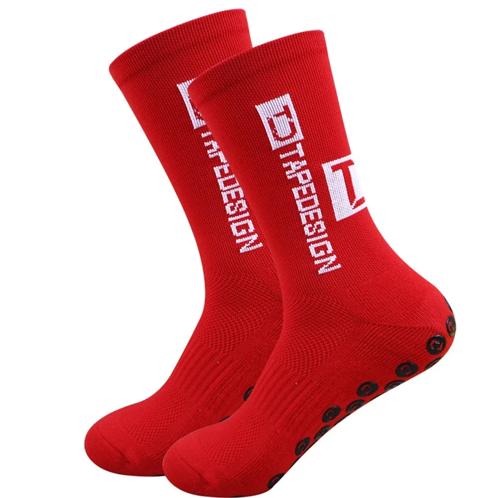 1 Pair Non Slip Soccer Socks Men Non Skid Grip Football Basketball Sport Cycling Socks 2025 New