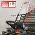 Heavy Duty Folding Stair Climbing Trolley, 3-Wheel All-Terrain Cart with Metal Frame, Ergonomic Handle, for Warehouse & Home Use