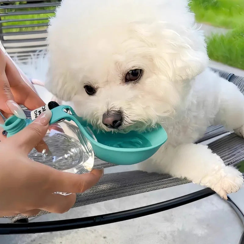 1/2pcs Dog Ball Water Bottle with Removable Silicone Bowl 285ml Plastic Construction Leak-Proof Outdoors Activities Like Walking