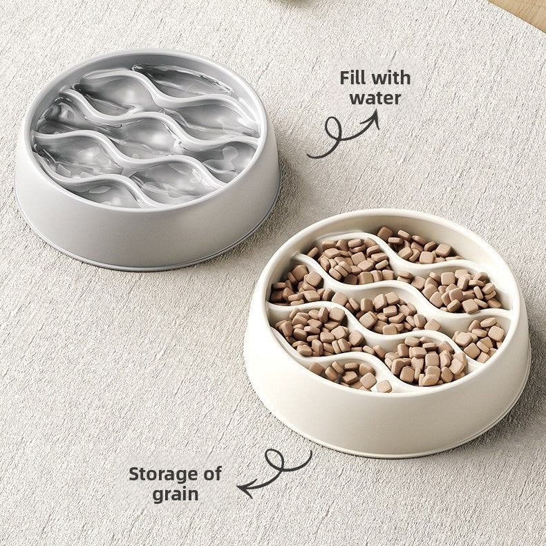 Pet Slow Feeding Bowl for Cats and Dogs Anti-Choking Non-Slip PP Food Dish