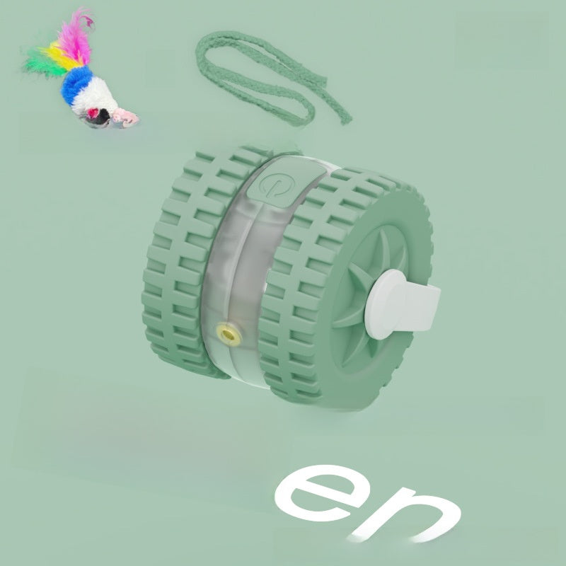 Smart Laser Cat Toy – Auto-Rotating Electric Teaser Ball with Feather Wand