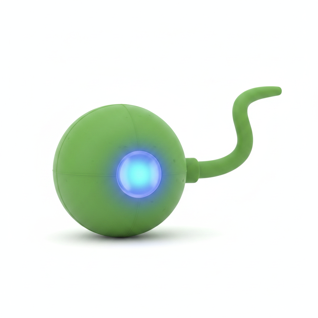 Cat Interactive Smart Ball Toy with Faux Tail - Green